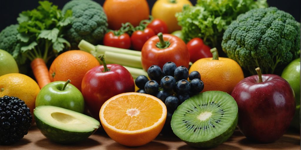 Colorful fruits and vegetables for skin health benefits