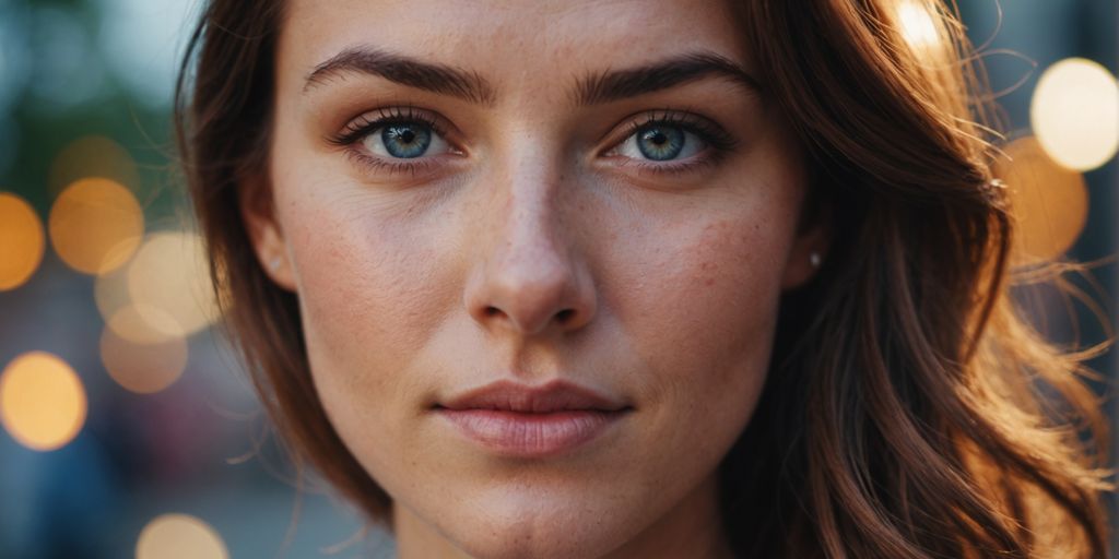 A young woman with smooth, wrinkle-free skin smiling.