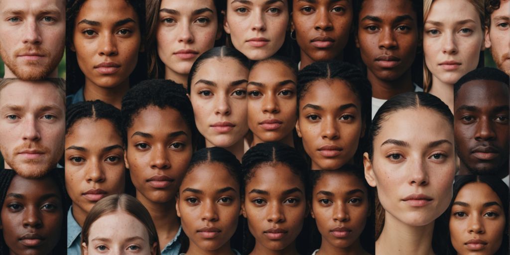 Various faces representing different skin types.