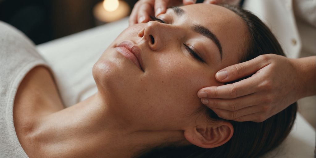 Facial massage for firmer skin and relaxation benefits.